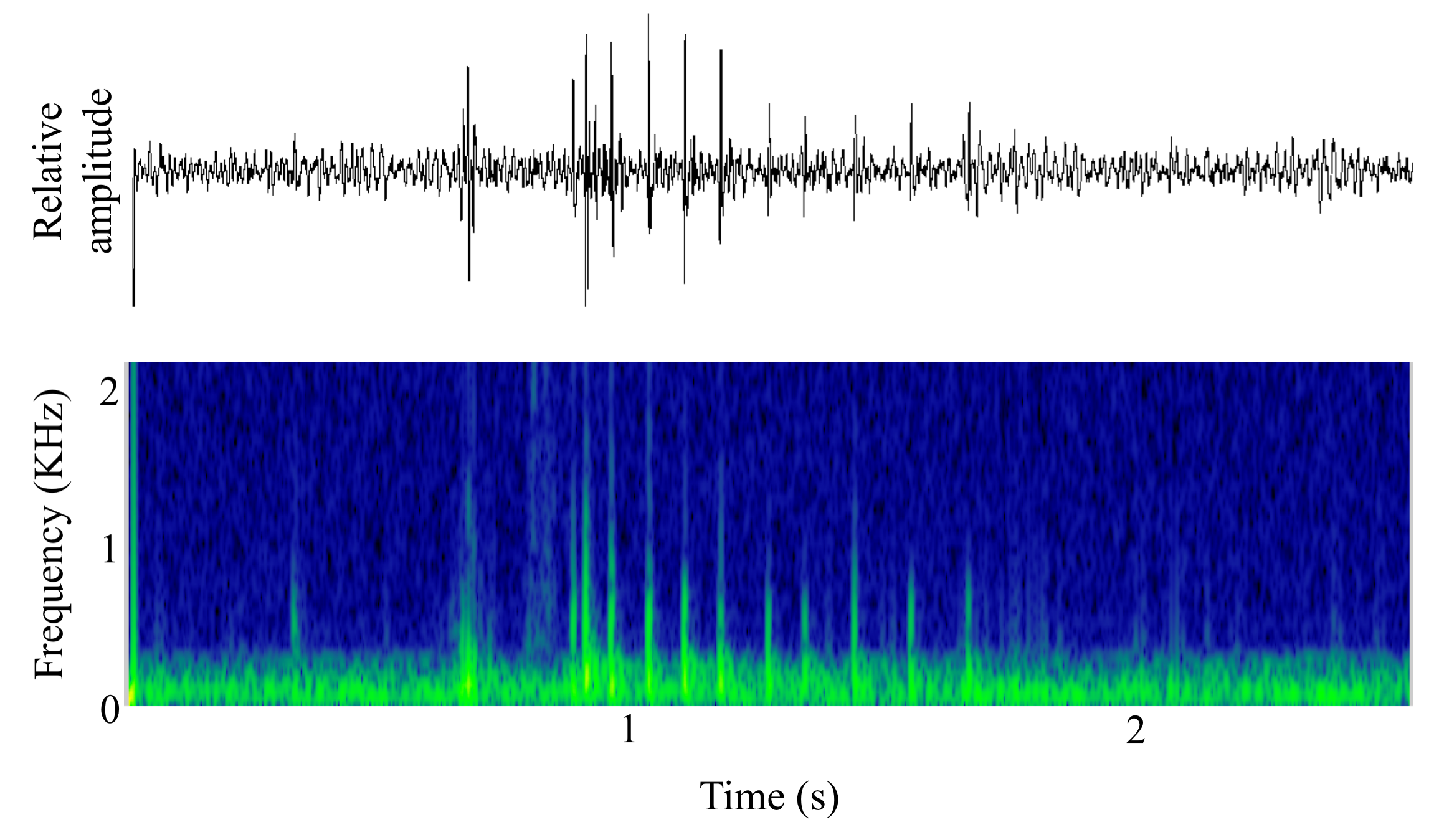 spectrogram of <i>Maylandia callainos</i> making the sound Growl