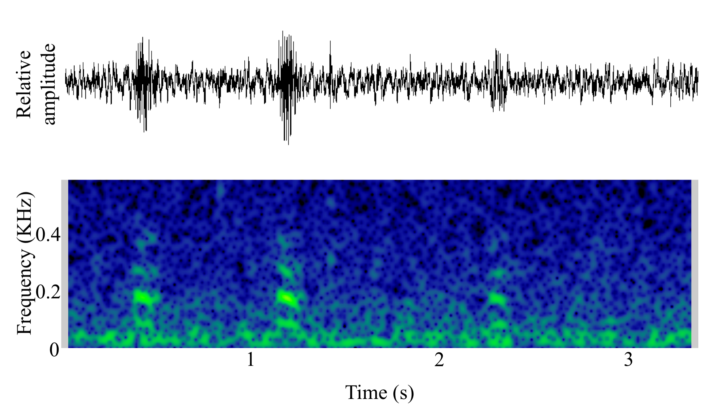 spectrogram of <i>Gadus morhua</i> (Atlantic cod) making the sound Grunt
