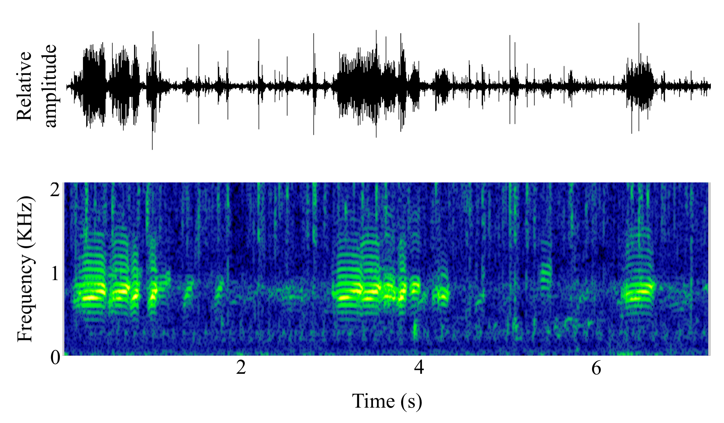 spectrogram of undefined undefined making the sound Kwa
